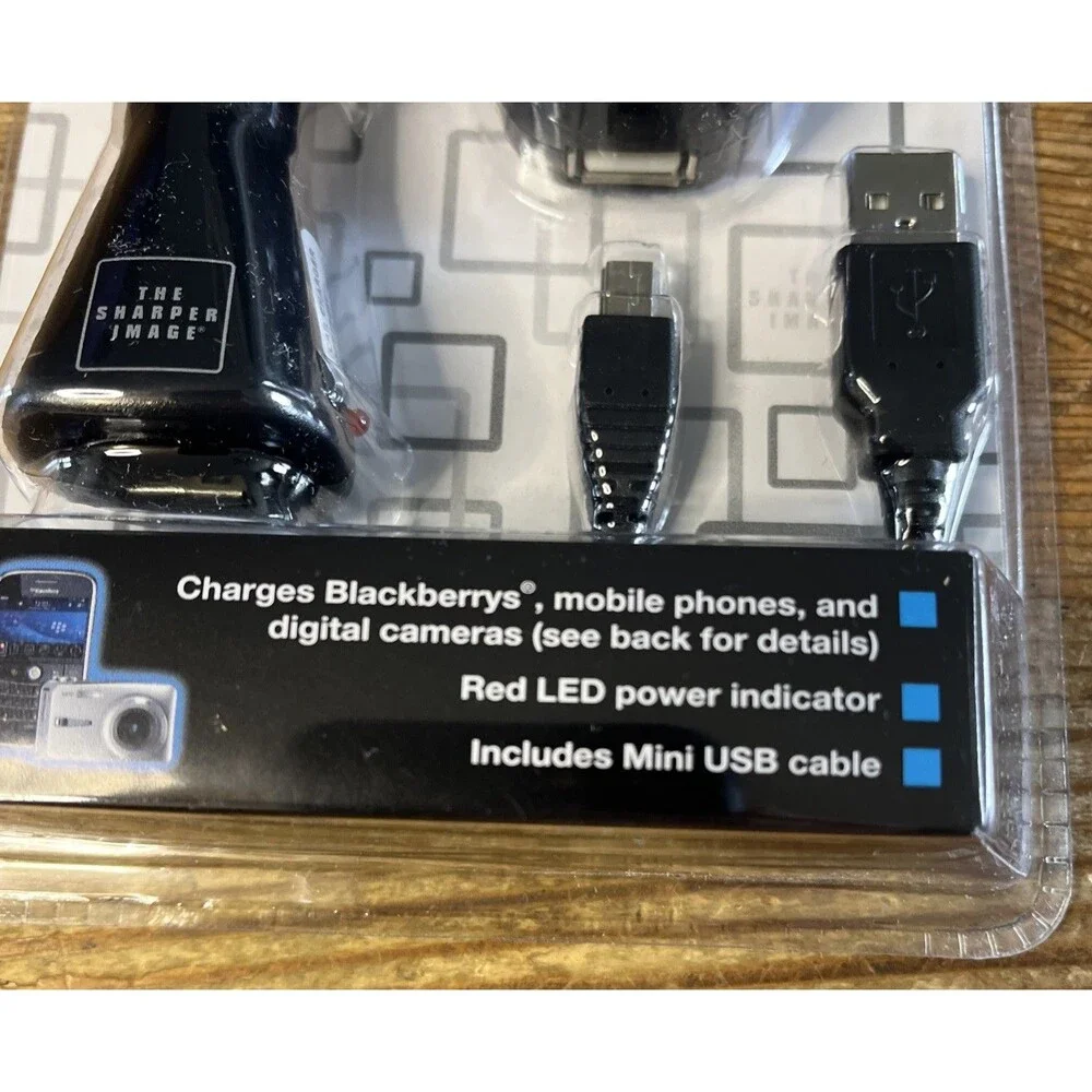 USB Charger Combo Kit and Mini USB Cable The Sharper Image New Sealed NOS
